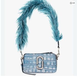 Marc By Marc Jacobs Blue Croc-Embossed Crossbody Bag